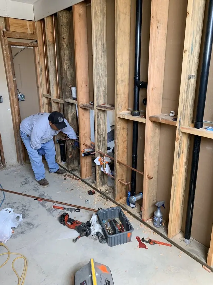 Commercial rough-in plumbing for Gas Line Repair in Bay City